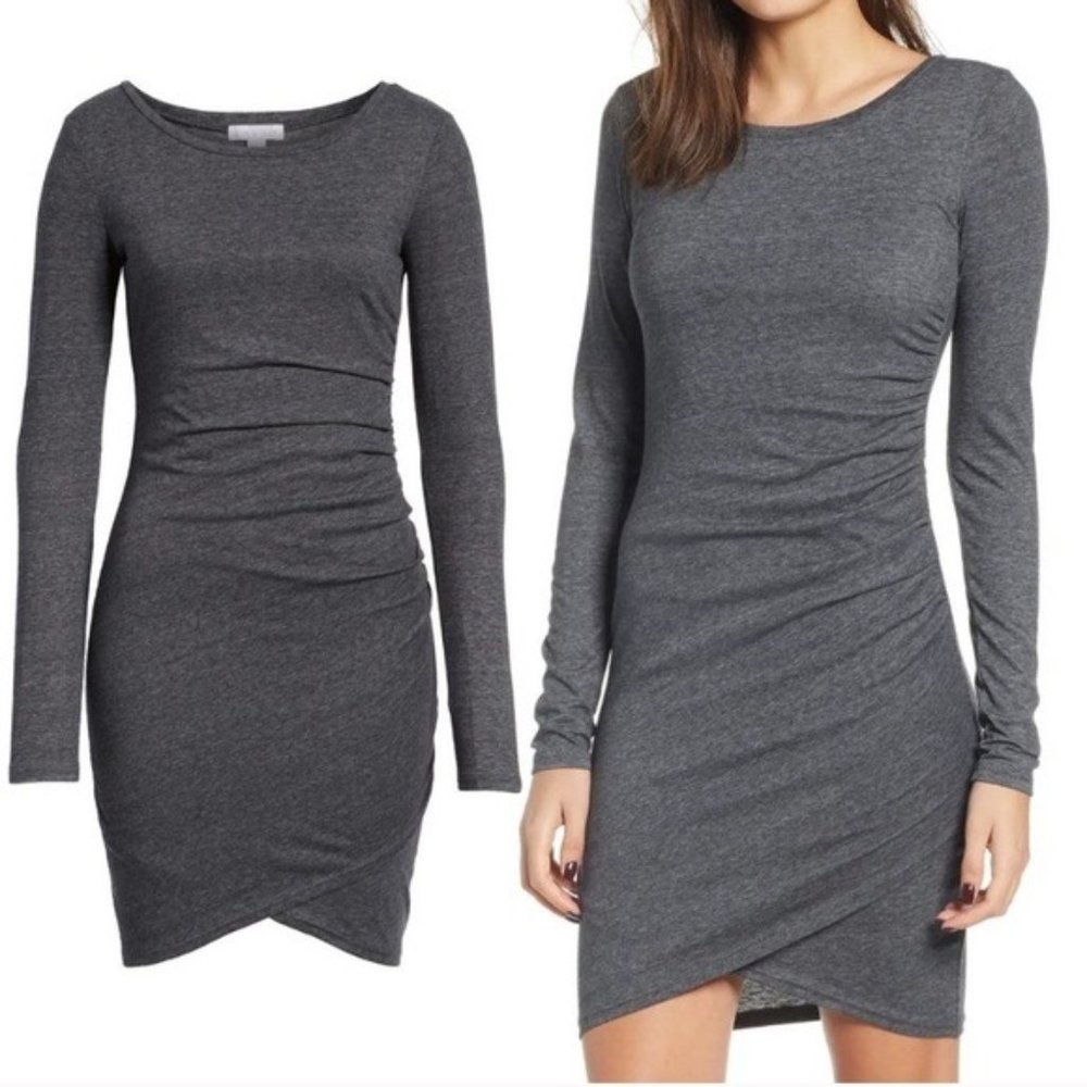 NWT Leith Ruched Long Sleeve Bodycon Dress M